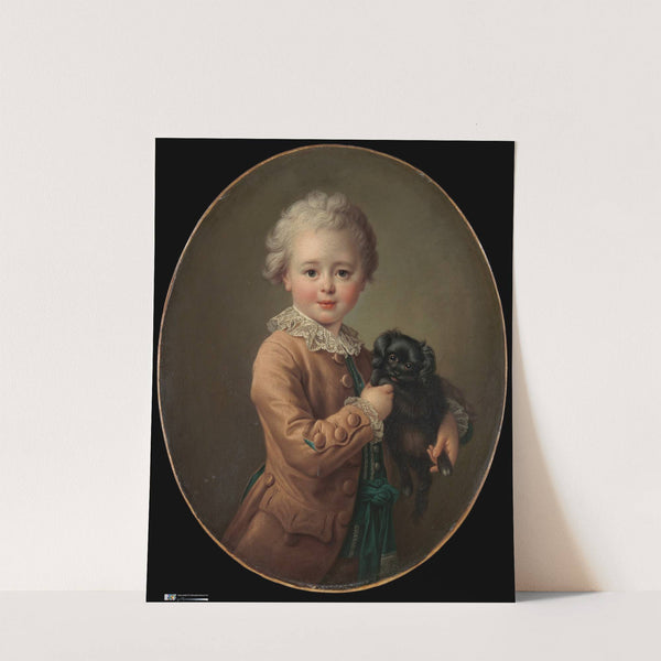 Boy with a black spaniel by François-Hubert Drouais