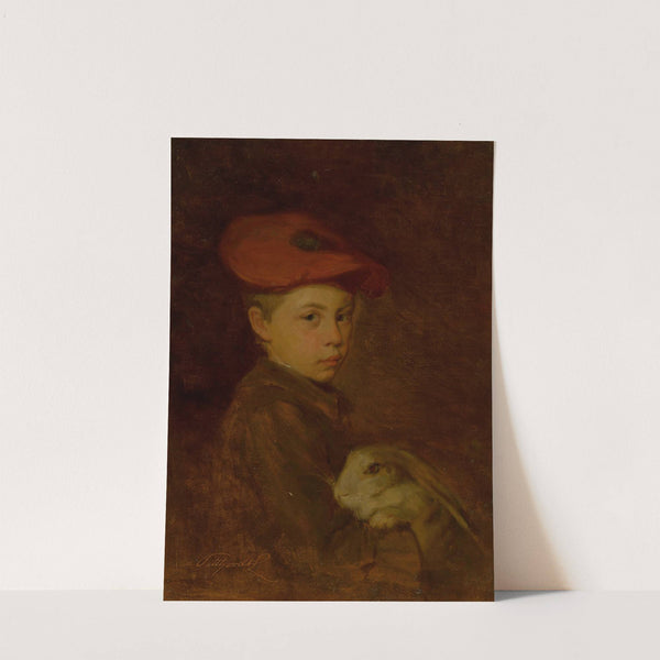 Boy with a Bunny (1900) by Ľudovít Pitthordt