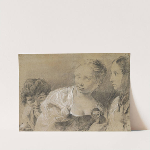Boy with an Egg, Girl with a Hen, and a Watching Woman by Giovanni Battista Piazzetta