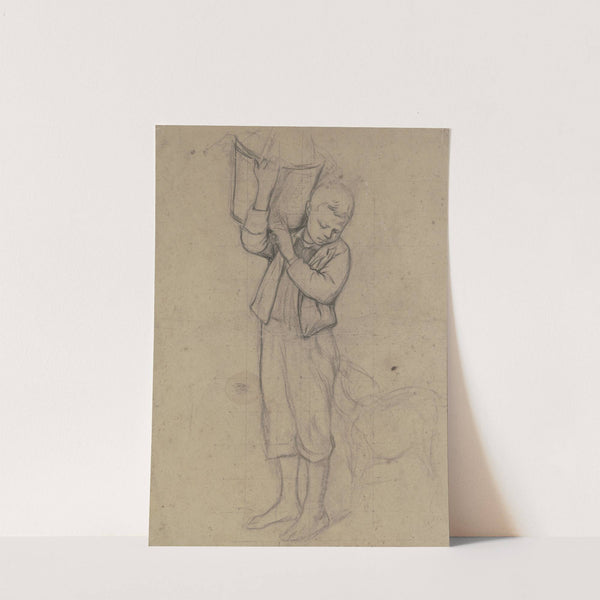 Boy with goat by Otto Scholderer