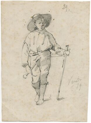 Boy with oboe and stick