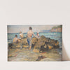 Boys at a rocky beach by Alphons Hollaender