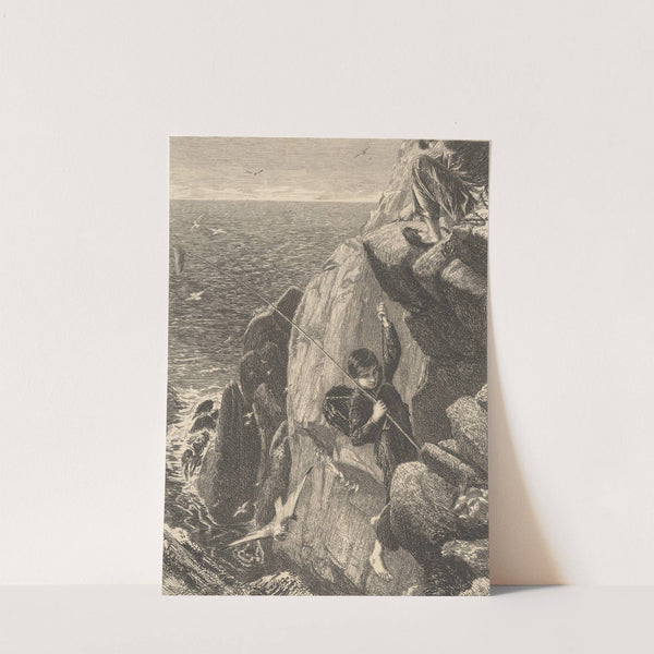 Boys Collecting Eggs on Cliff Face by James Clarke Hook