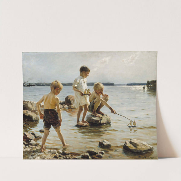 Boys Playing On The Shore (Children Playing On The Shore) (1884) by Albert Edelfelt
