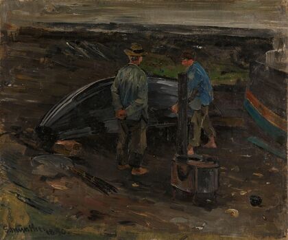 Boys taring a Boat, Nevlunghavn