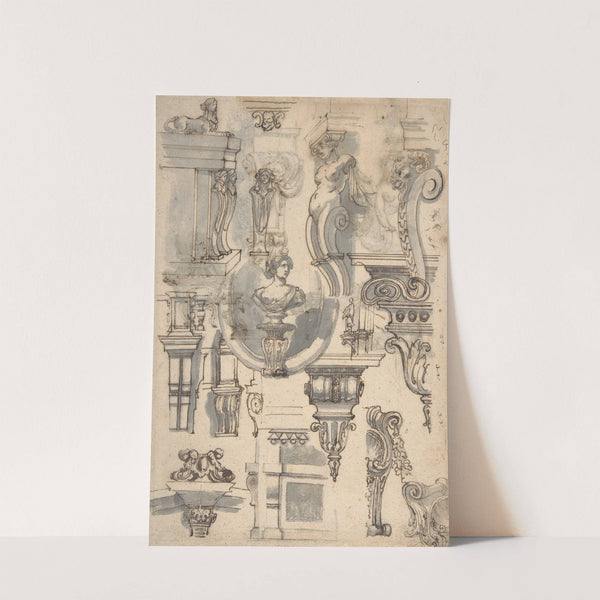 Brackets, Caryatids and other Architectural Details by Gilles-Marie Oppenord