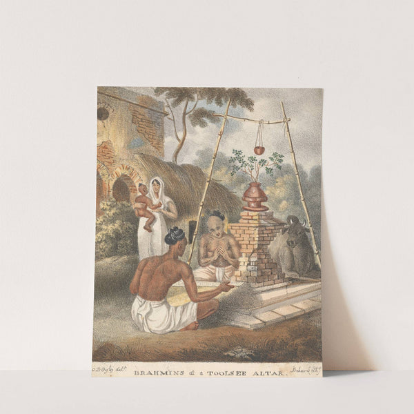 Brahmins at a Toolsee Altar by Sir Charles D'Oyly