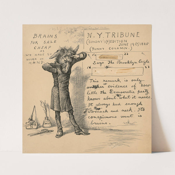 Brains for sale cheap as we have so much on hand (1885) by Thomas Nast