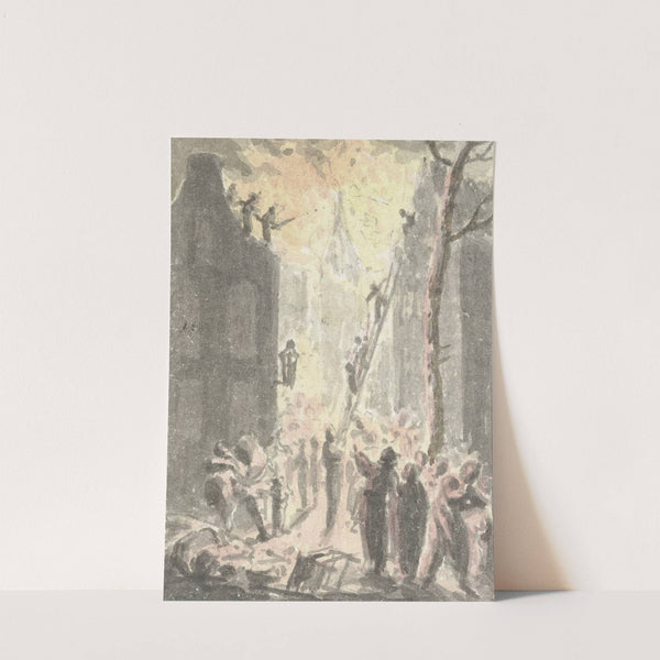 Brand in een huis by Pieter Bartholomeusz. Barbiers