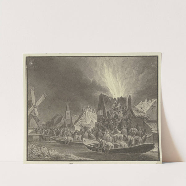 Brand in einem holländischen Dorf by Johann Friedrich Morgenstern