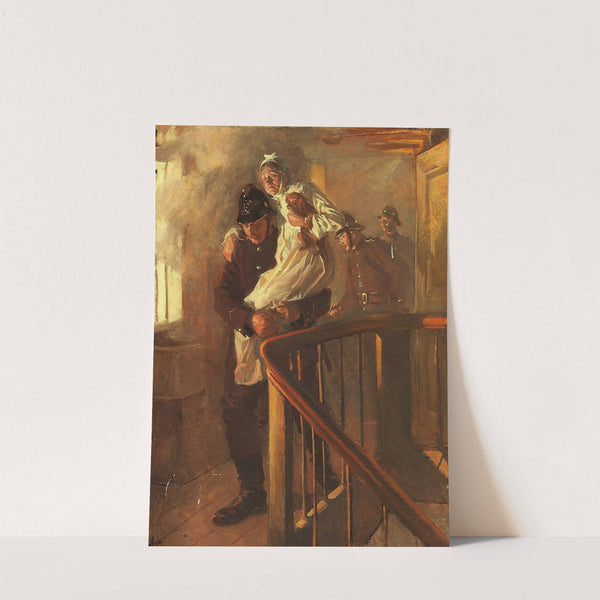 Brandmand redder en gammel Dame (1902) by Erik Henningsen