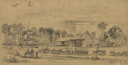Brandy Station, on the Orange and Alexandria R.R. Light artillery going to the front