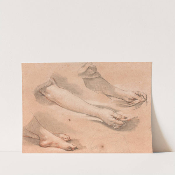 Bras tenant un tissu et deux pieds croisés, étude pour ‘La Lumière du monde’ by François Boucher