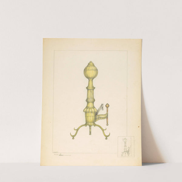 Brass Andiron by Henry Meyers