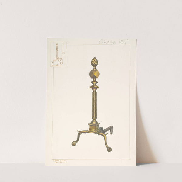Brass Andirons by Edward L. Loper