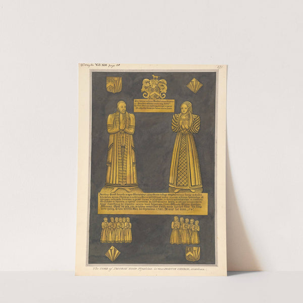 Brass Plate for Dr. James Goode and his Wife Joan, Daughter of Edward Clinton, West Drayton Church by Daniel Lysons