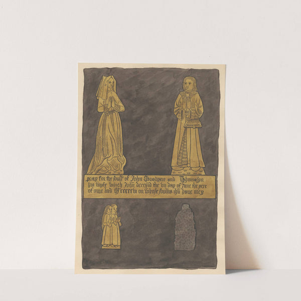 Brass Plate for John and Tomasina Goodyere from Teddington Church by Daniel Lysons