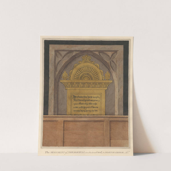 Brass Plate for John Burnell from Drayton Church by Daniel Lysons