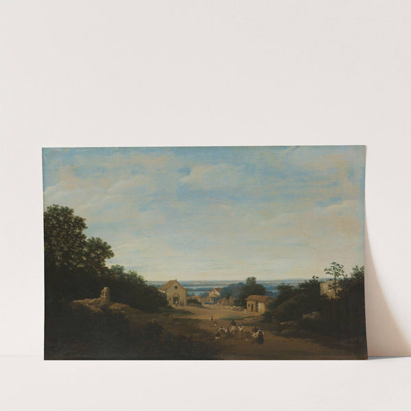 Brazilian landscape with the village of Igaraçú. To the left the church of Sts Cosmas and Damian by Frans Post