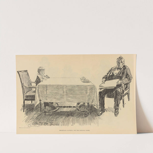 Breakfast—oatmeal and the morning paper (1893-1900) by Charles Dana Gibson