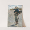 Breton Girl with a Basket, Sketch for 'Oyster Gatherers of Cancale' by John Singer Sargent