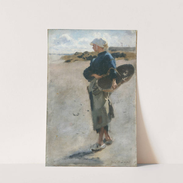 Breton Girl with a Basket, Sketch for 'Oyster Gatherers of Cancale' by John Singer Sargent