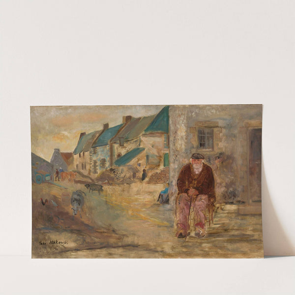Breton landscape with an old fisherman by Tadeusz Makowski