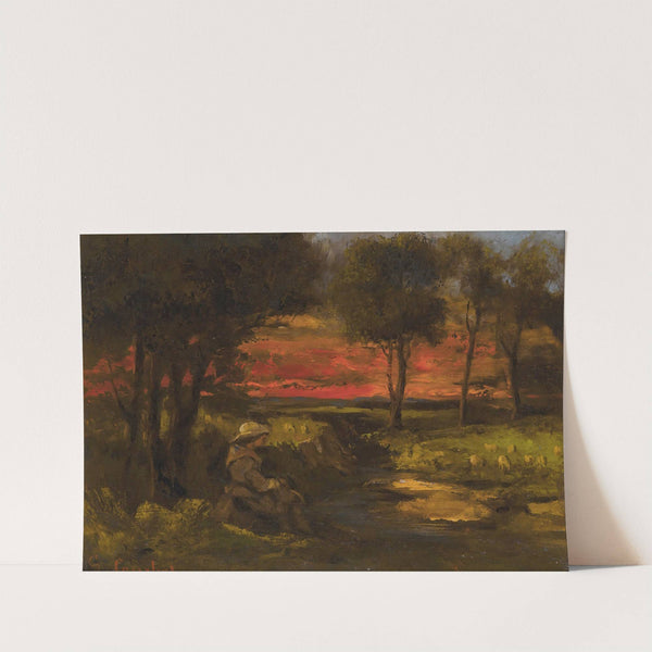 Breton spinner by Gustave Courbet