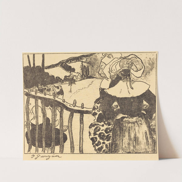 Breton Women beside a Fence (Bretonnes à la barrière) (1889) by Paul Gauguin