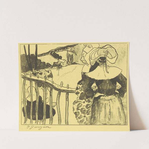 Breton Women Beside a Fence by Paul Gauguin