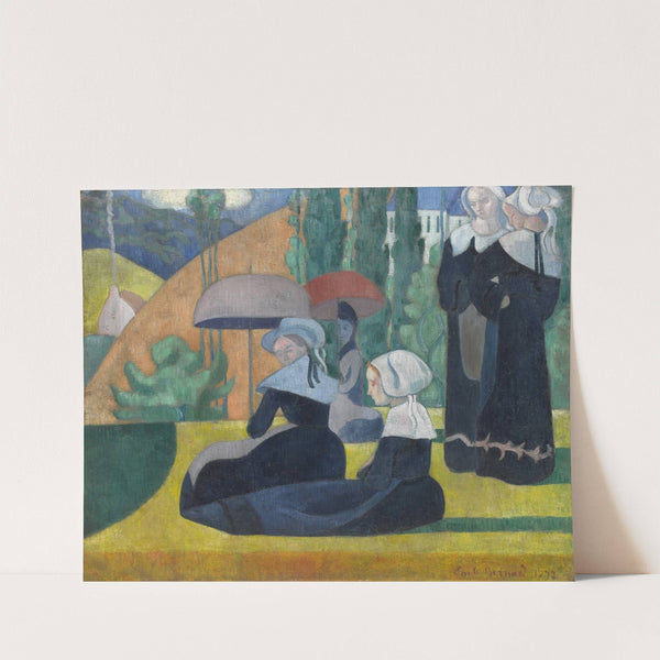 Breton Women with Umbrellas (1892) by Emile Bernard