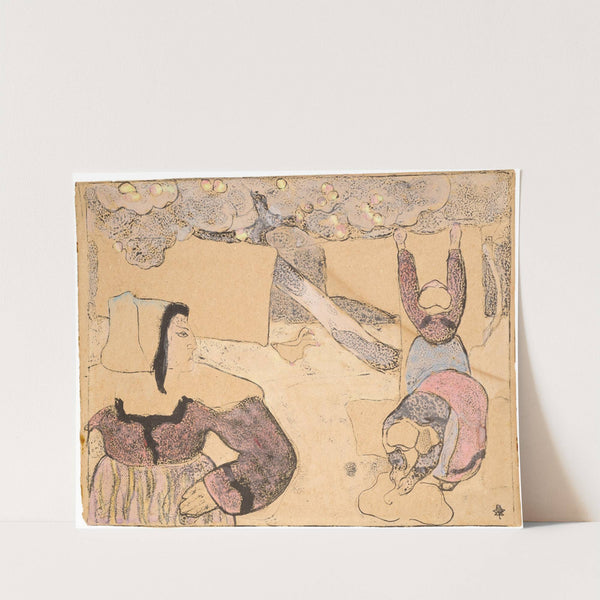 Bretonne étendant le linge, planche issue de Bretonnerie (1889) by Emile Bernard