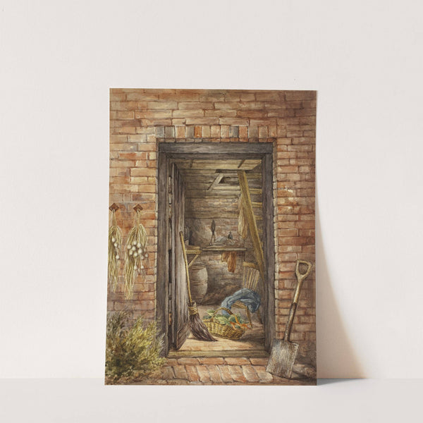 Brick Wall with Open Door and Shovel by Elizabeth Murray
