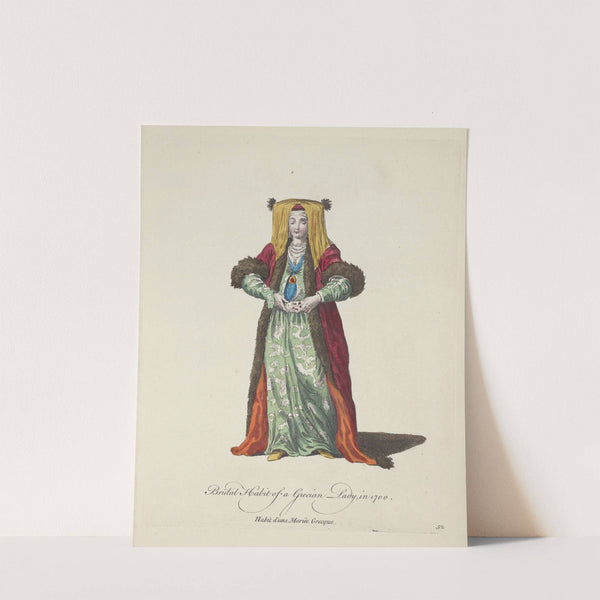 Bridal habit of a Grecian lady in 1700. Habit d’une mariée Grecque. (1757-1772) by Charles Grignion