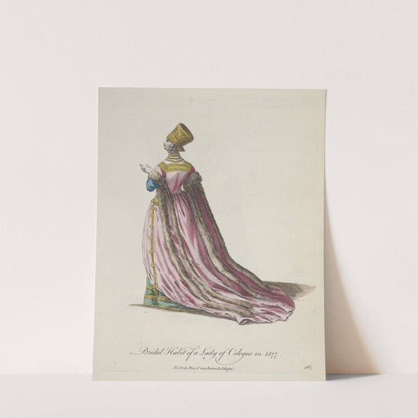 Bridal habit of a lady of Cologne in 1577. Habit de noce d’une dame de Cologne. (1757-1772) by Charles Grignion