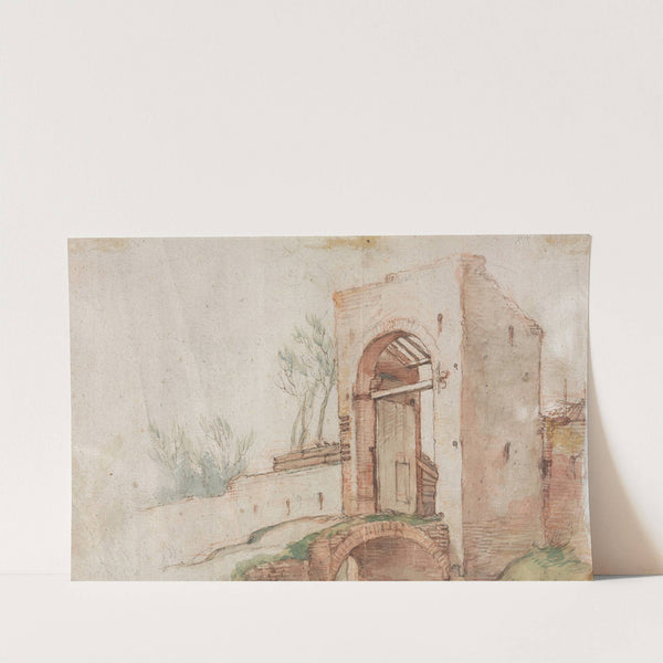 Bridge and Gate (verso) by Abraham Bloemaert