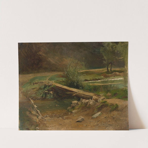 Bridge over a stream by Christian Friedrich Gille