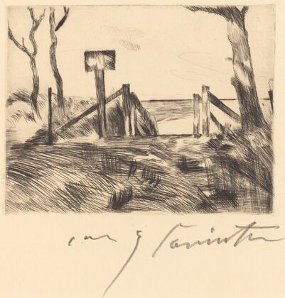 Bridge with Sign (Brücke mit Tafel) (1916)