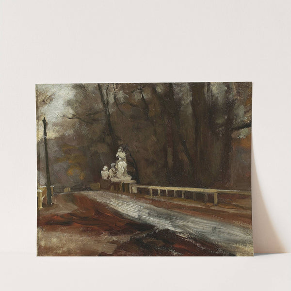 Bridge with the statue of Sobieski at Agrykola by Władysław Podkowiński