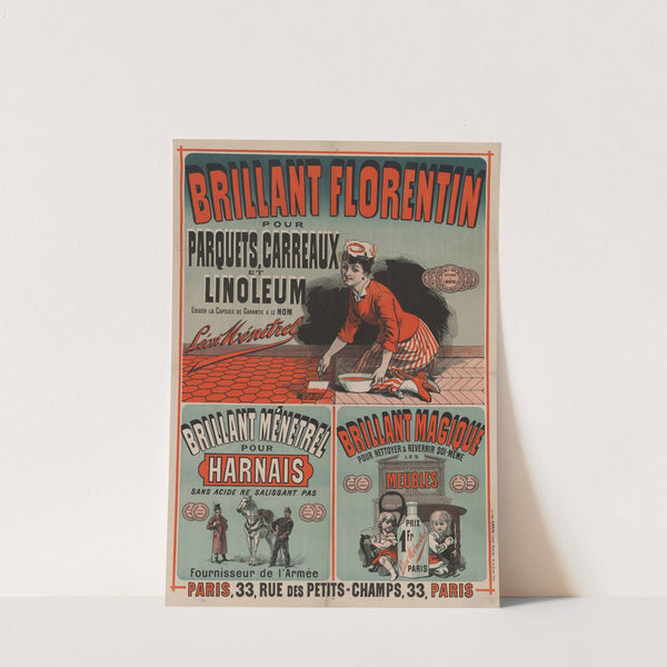 Brillant Florentin pour parquets, carreaux et linoléum (1884) by Jules Chéret