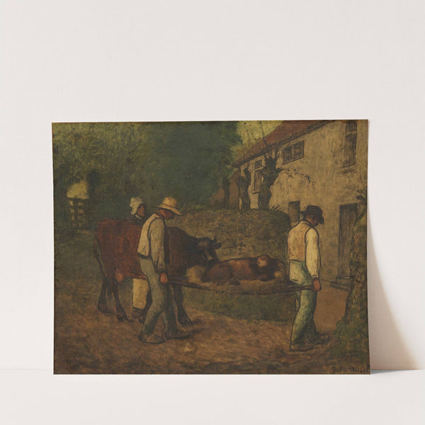 Bringing Home the Calf Born in the Fields, begun by Jean-François Millet