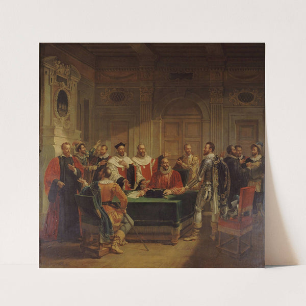 Brissac négociant auprès des échevins l’entrée d’Henri IV dans Paris (1827) by Jean-Baptiste Messier