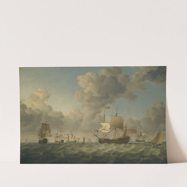 British Men-Of-War Of The Red Squadron In A Stiff Breeze by Francis Swaine