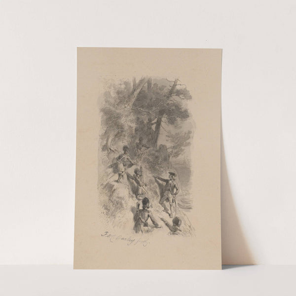 British soldiers scaling a cliff by Felix Octavius Carr Darley