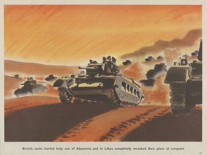 British tanks hurled Italy out of Abyssinia, and in Libya completely wrecked Axis plans of conquest — size preview