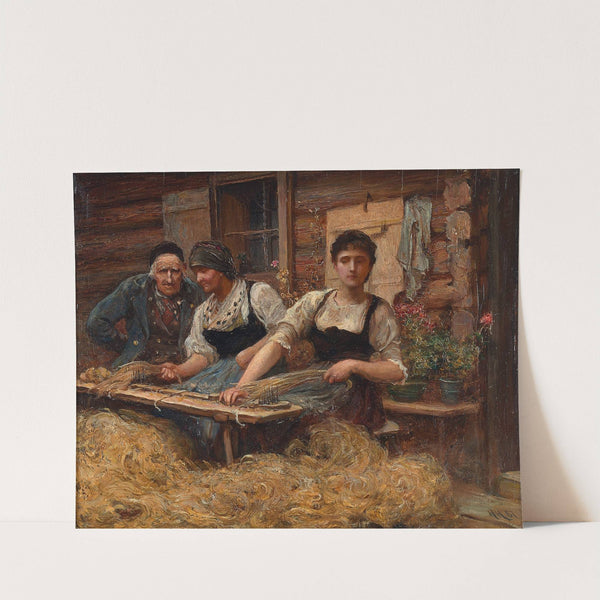 Carding Wool by Sir Hubert von Herkomer