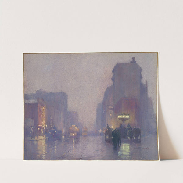 Broadway on a Rainy Evening by Everett L. Warner