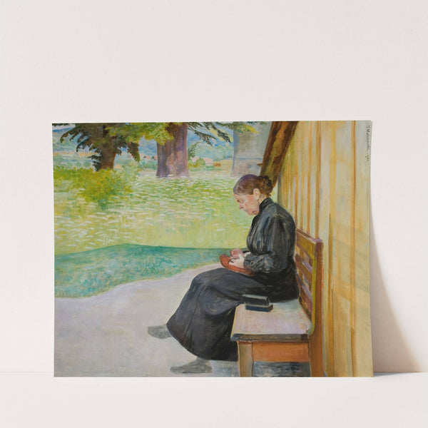 Bronisława, artist’s sister, in front of the house (1921) by Jacek Malczewski