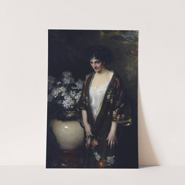Brown Kimono (Portrait of Kathryn Beta la Forque) by Irving Ramsay Wiles