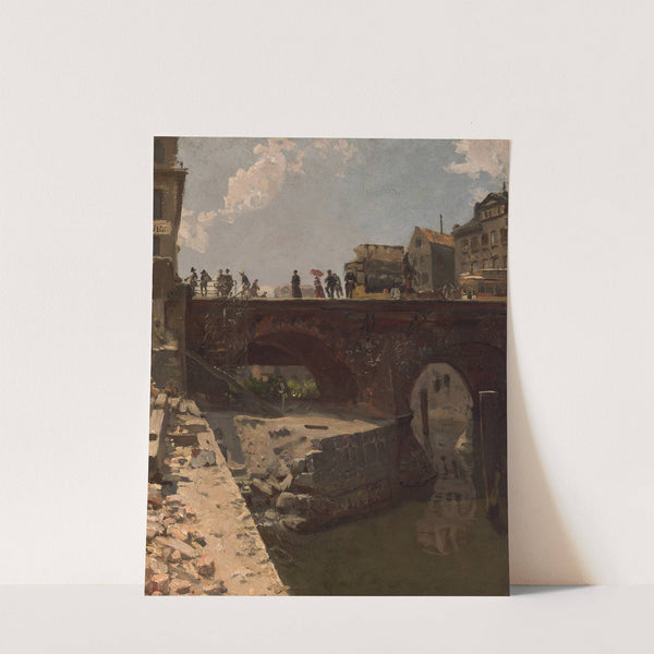 Brücke in einer französischen Stadt by Stanislas Lépine